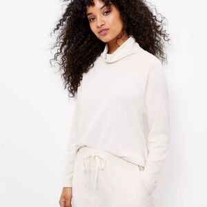 Lou & Grey Soft Cream Terry Turtleneck Sweater